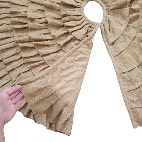 VHC Brands Burlap Natural Ruffled Christmas Tree Skirt 48‎ Inch Diameter NEW - Picture 3 of 9